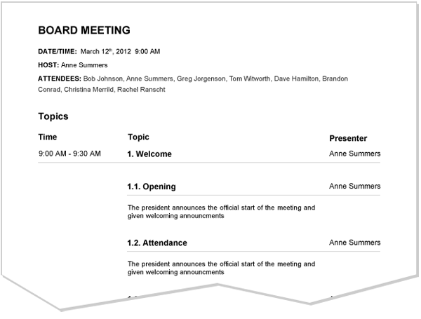 how to make meeting agenda template